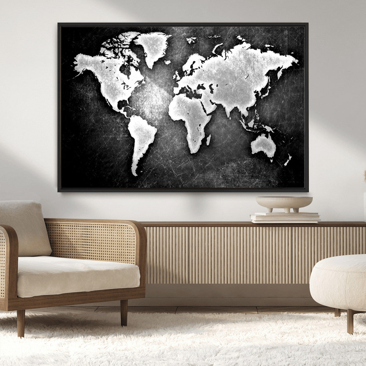 World Map Wall Art Canvas Print – Framed Wall Art for