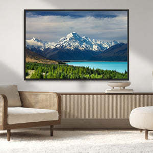 Mount Cook and Lake Pukaki Canvas Wall Art Print – Majestic