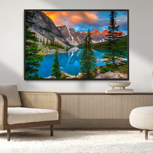 Canadian Rockies Moraine Lake Wall Art Canvas Print, Pine