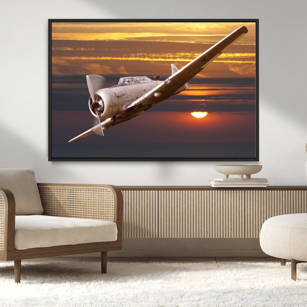 Old War Plane Wall Art Canvas Print