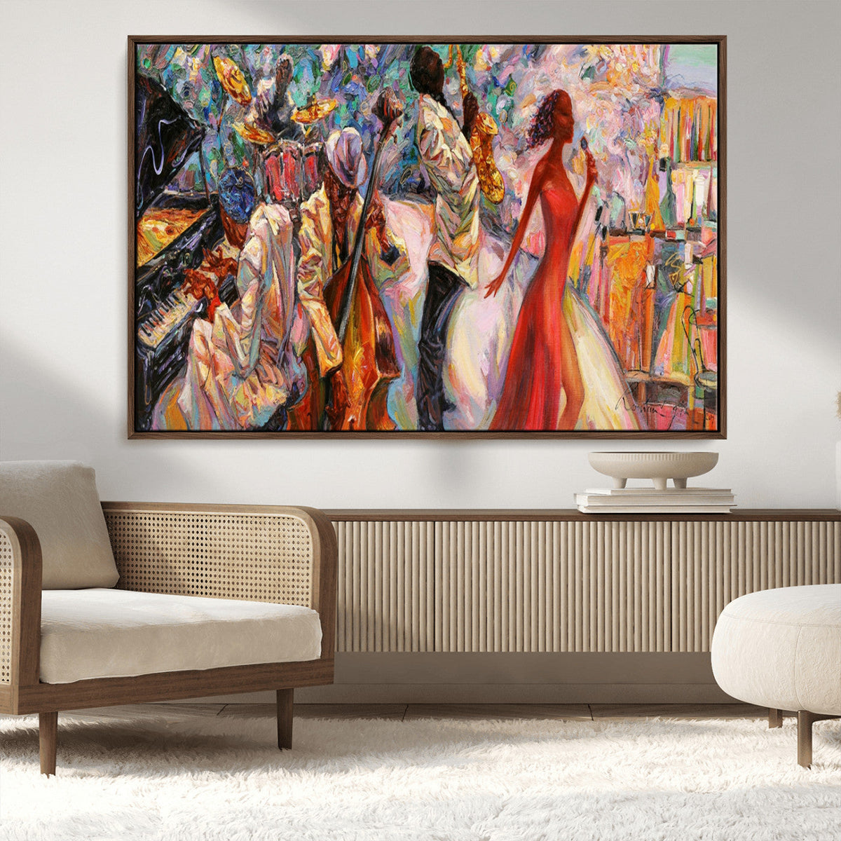 Abstract Afro American Jazz Canvas Wall Art | Music-Inspired