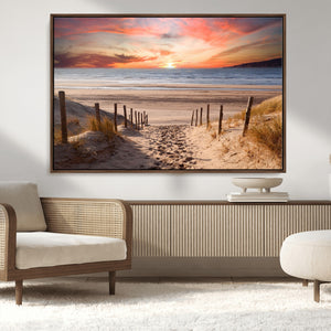 Sunset on the Sea Wall Art Canvas Print