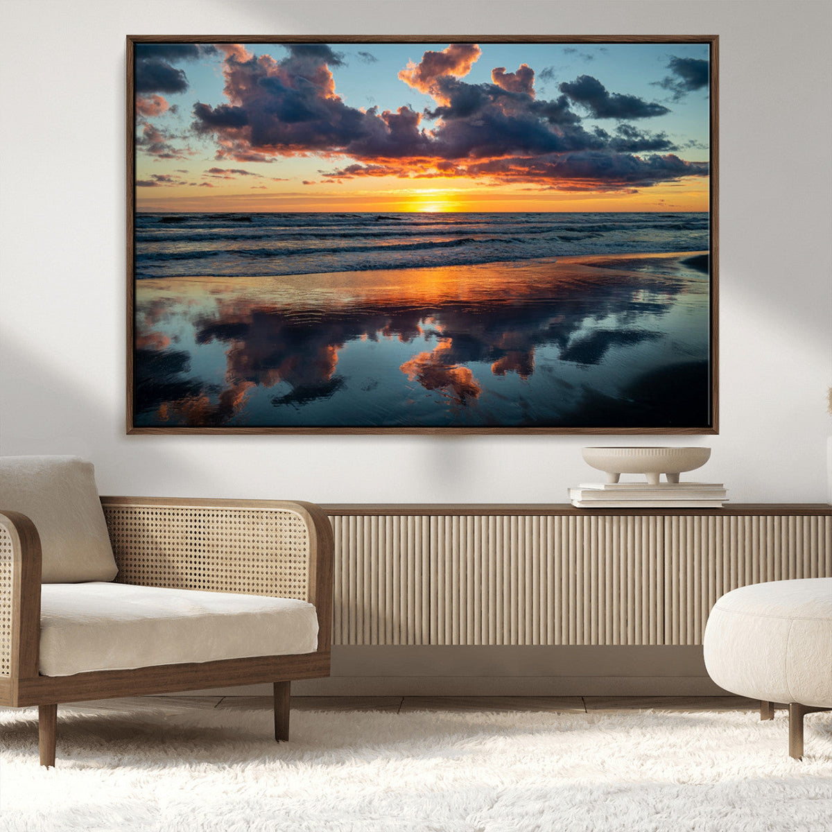 Beach Sunset Print - Stunning Ocean Canvas Artwork with