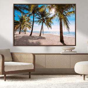 Palm Beach Tropical Island Wall Art Canvas Print