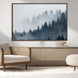 Foggy Pine Forest Wall Art Canvas Print