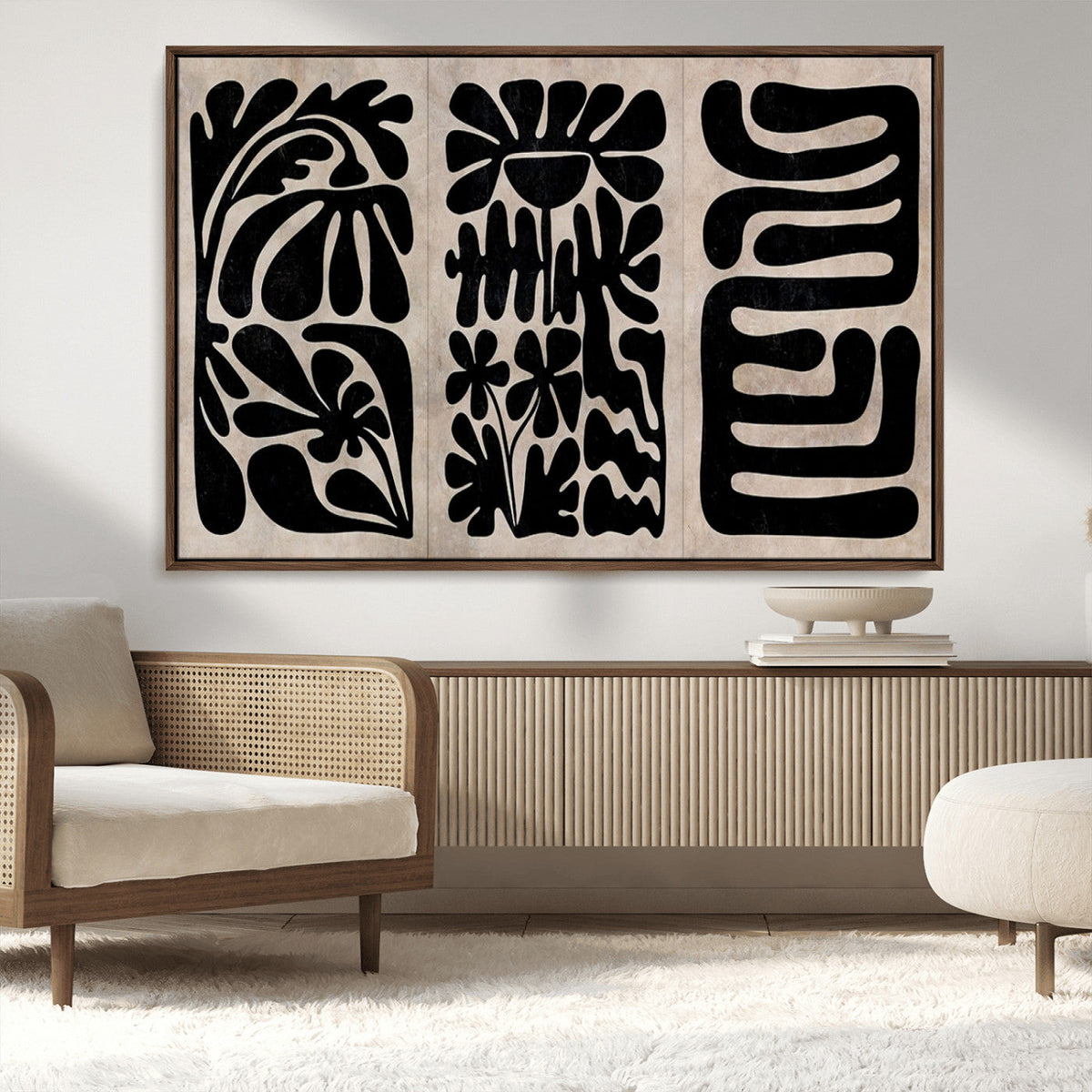 Canvas Print Wall Art Abstract Art Boho, Framed Boho Art