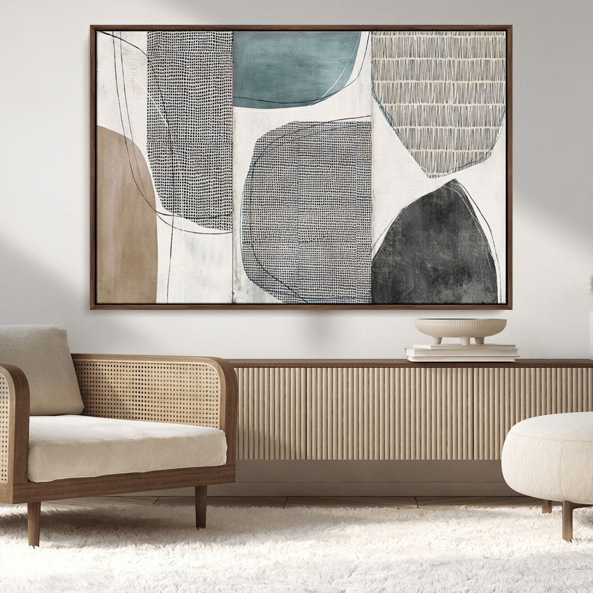 Canvas Print Wall Art Abstract Art Boho, Framed Boho Decor