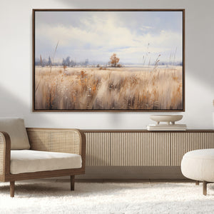 Golden Fields Wall Art Print Canvas – Serene Landscape of