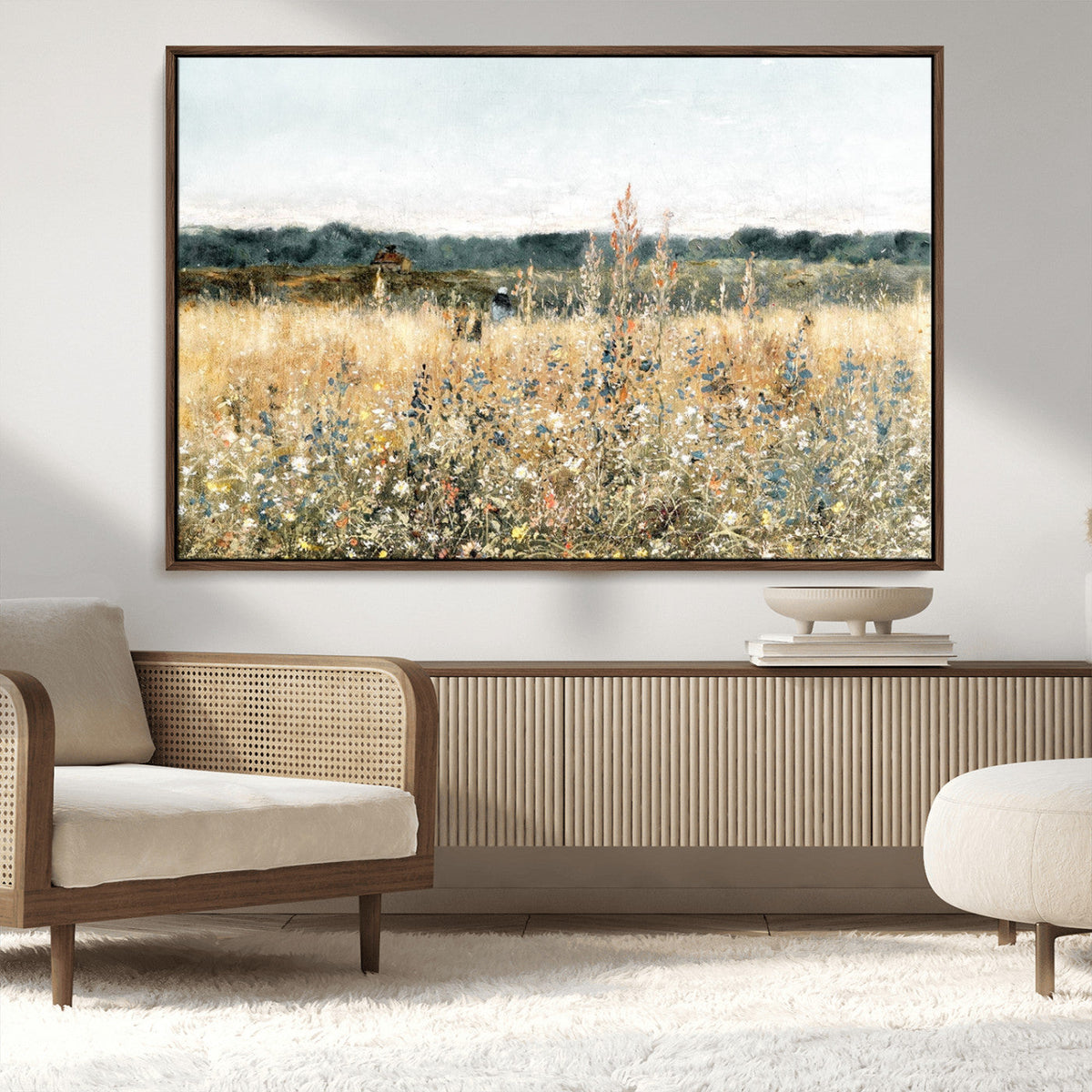 Wildflower Field Wall Art Canvas | Nature-Inspired Landscape