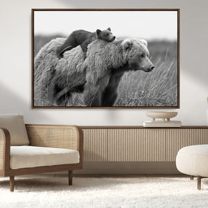 Bear and Cub Wall Art Canvas | 399 Bear Cub