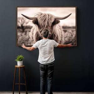 Scottish Cow Longhorn Wall Art Canvas Print