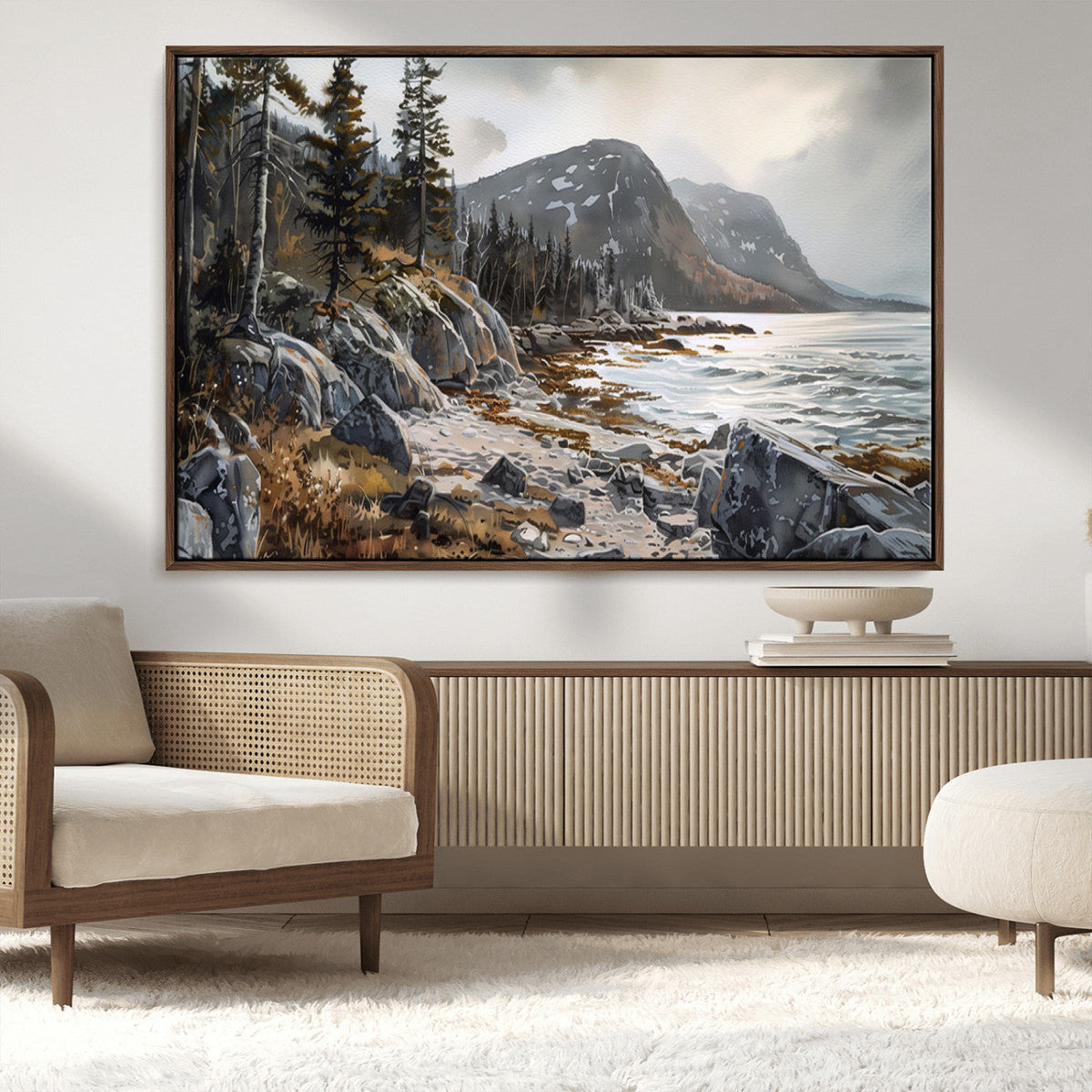 Serene Coastal View of Acadia National Park - Stunning