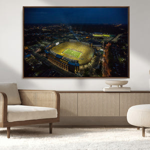 Michigan Stadium Night Game Wall Art – Sports Arena Aerial