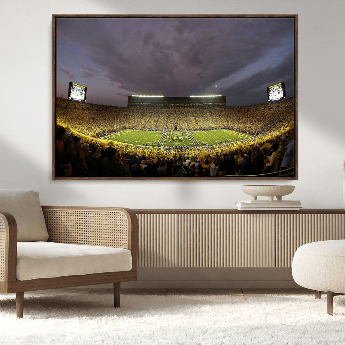 Michigan Wolverines Print - Michigan Stadium Wall Art Canvas