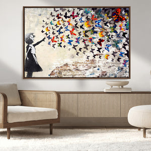 Banksy Graffiti Wall Art Canvas Print: Girl Releasing