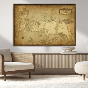 Vintage Game of Thrones Map Wall Art | Westeros and Essos