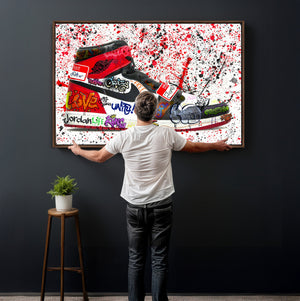 Jordan Shoes Graffiti Wall Art Canvas Print- Jordan Graffiti