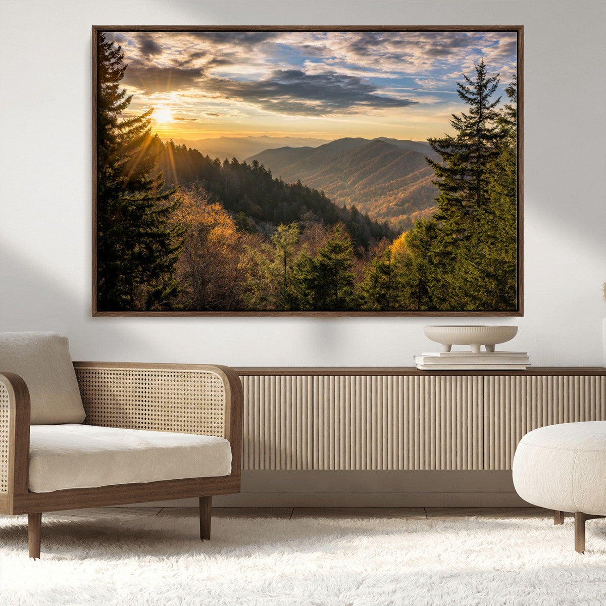 Sunrise Over the Smoky Mountains Canvas Wall Art –