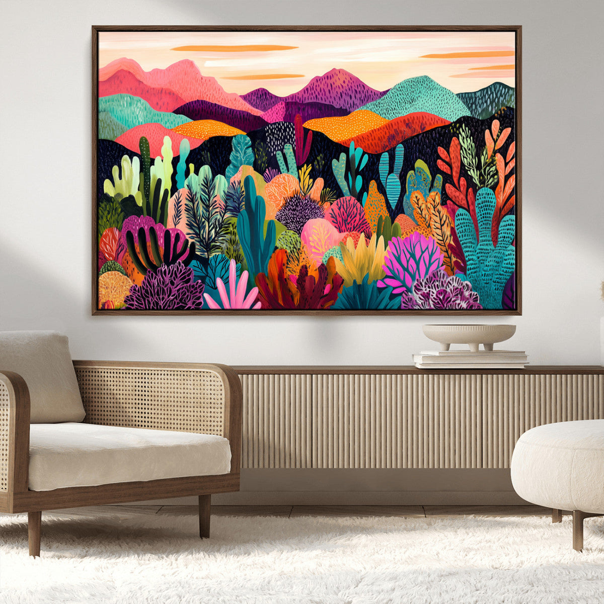 Abstract Kusama Print - Landscape Canvas Wall Art Print -
