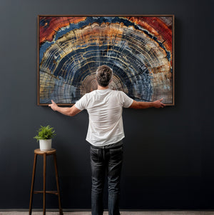 Abstract Tree Ring Wall Art Canvas Print