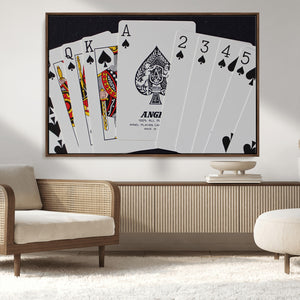 Poker Wall Art - Playing Cards Canvas Wall Art Print - Ace