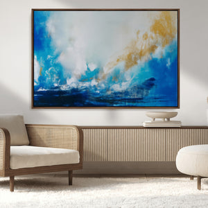 Blue Abstract Print - Dynamic Ocean-Inspired Canvas Wall Art