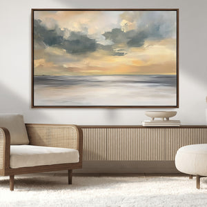 Modern Coastal Artwork with Vibrant Abstract Ocean Waves