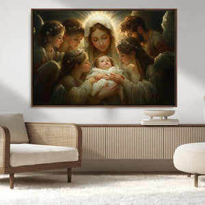 Mary Jesus Canvas Wall Art Print - Madonna and Child with
