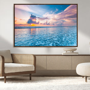 Ocean Sunset Canvas Wall Art Print – Tranquil Seascape