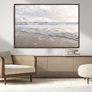 Ocean Waves Wall Art Canvas Print – Framed Coastal Shoreline
