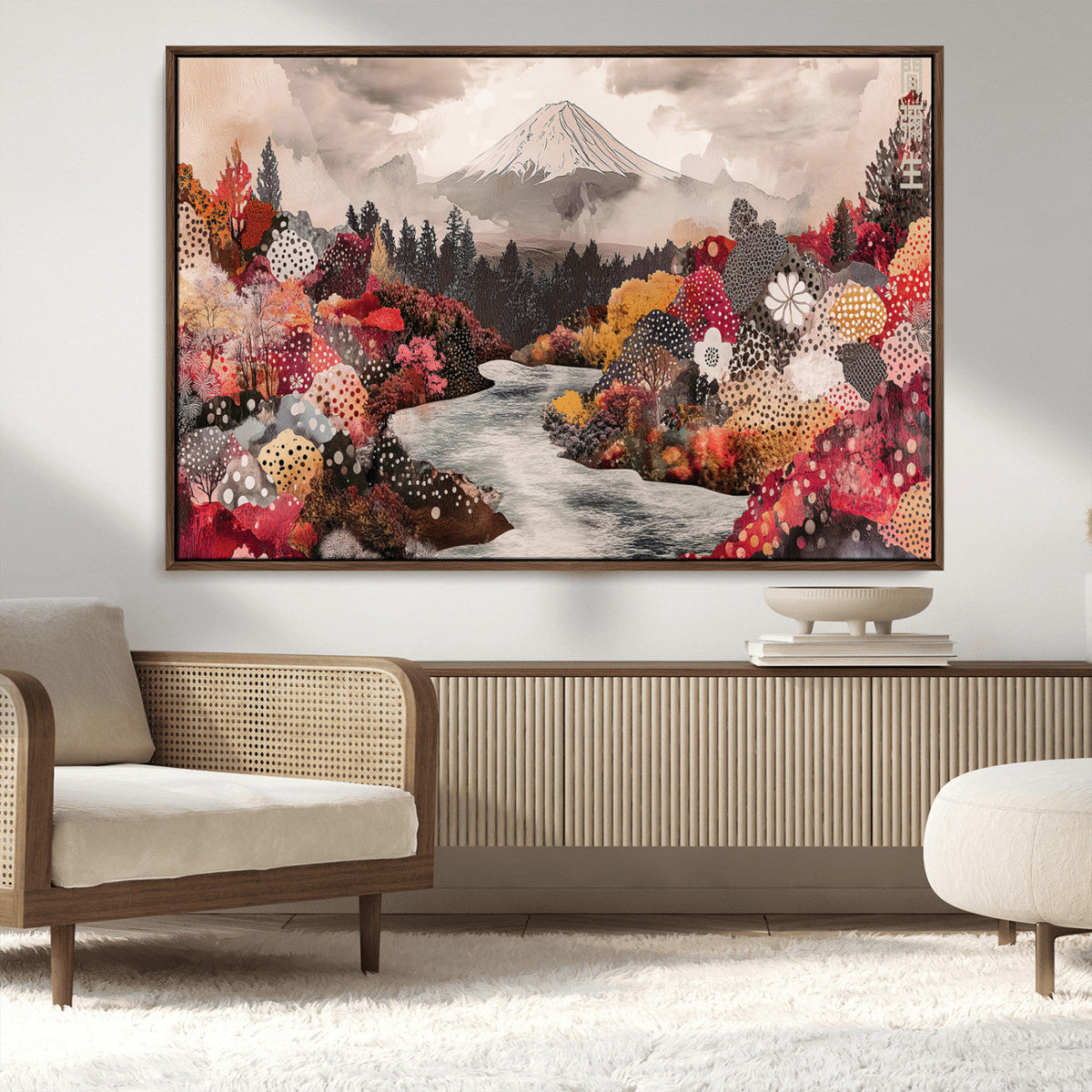 Mountain Wall Art Canvas Print – Framed Autumn Forest