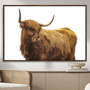 Highland Cow Wall Art Canvas Print – Framed Farmhouse Rustic