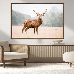 Vintage Wildlife Wall Art Canvas Print – Misty Landscape