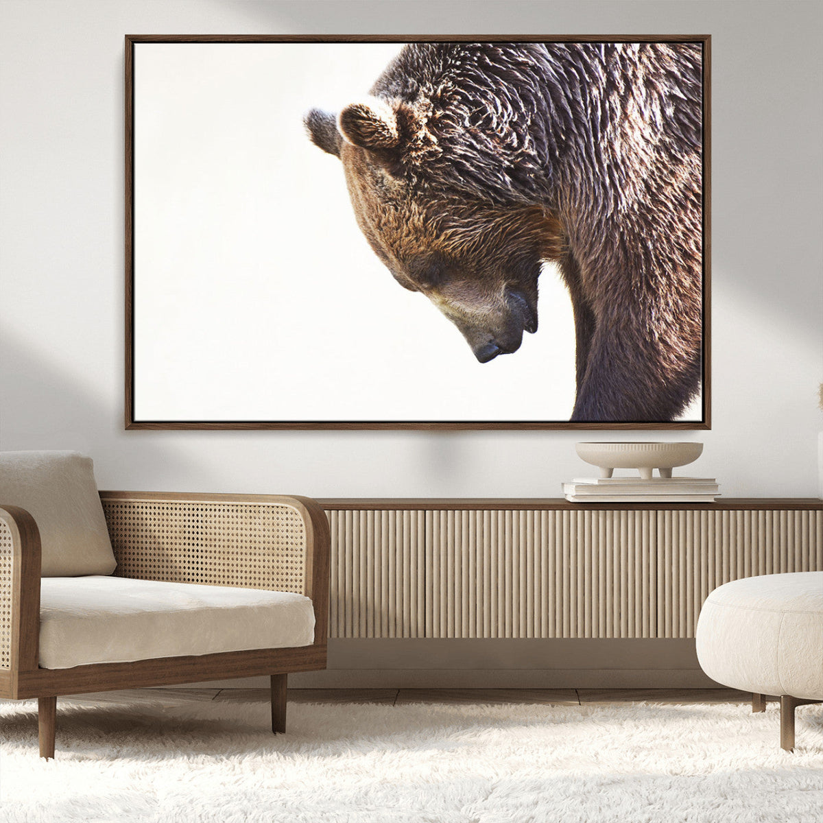 Grizzly Bear Canvas Wall Art Print – Framed Wildlife Nature
