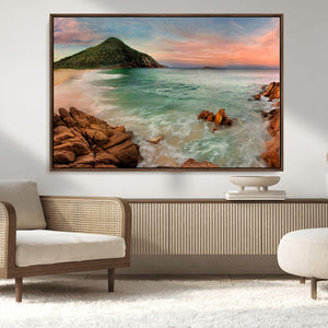 Coastal Landscape Wall Art Canvas Print – Rocky Shore and