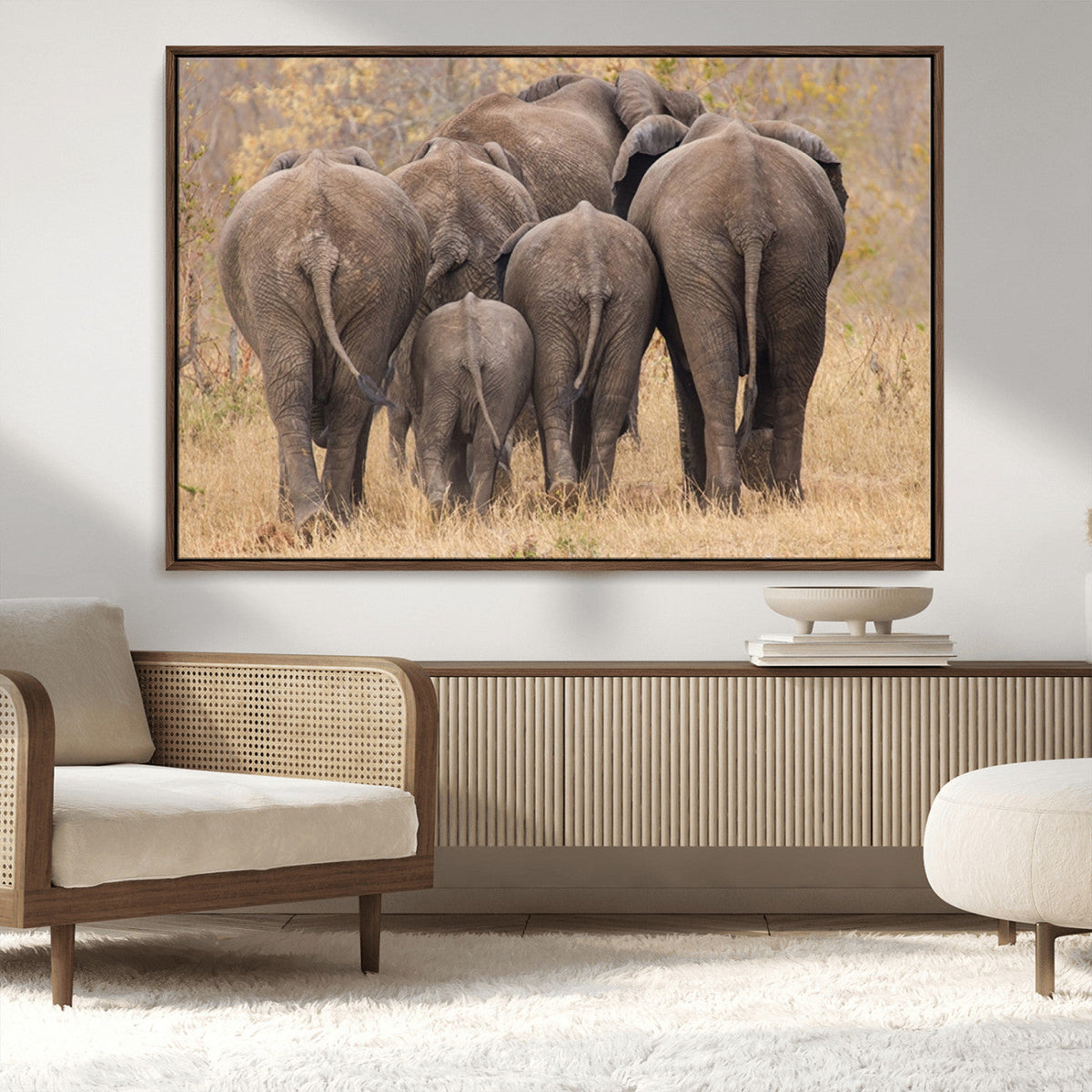 Wild Elephant Wall Art Canvas Print