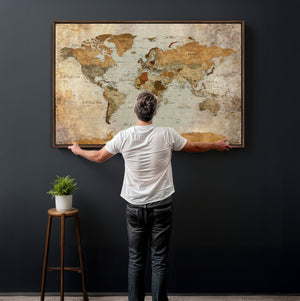 World Map Canvas Print – Detailed Map of the World Wall Art