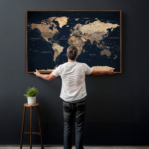 World Map Canvas Print – Detailed Map of the World Wall Art