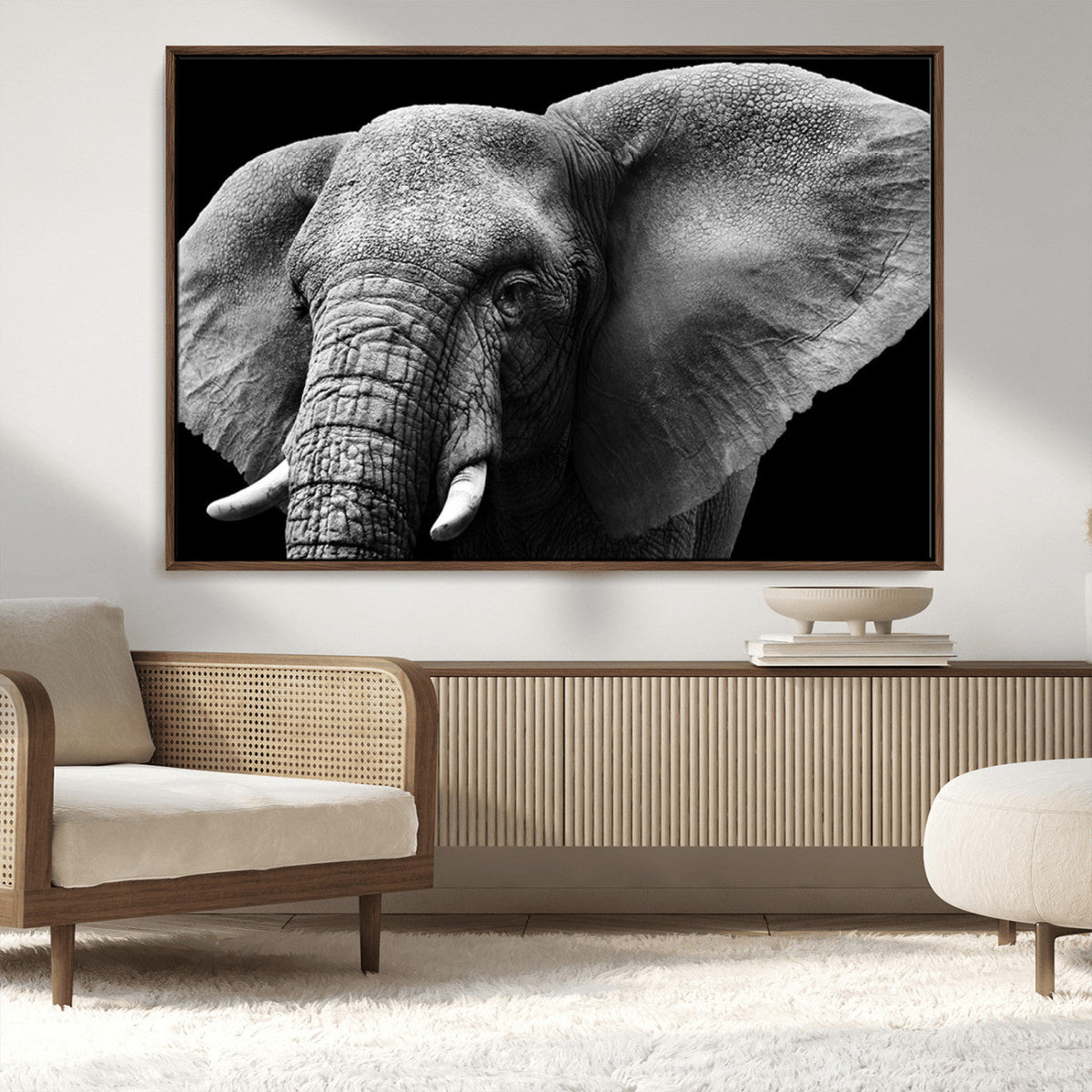 Big Elephant Close Up Wall Art Canvas Print