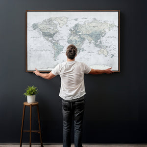 World Map Canvas Print – Detailed Map of the World Wall Art