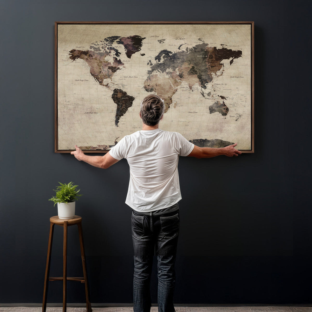 World Map Canvas Print – Detailed Map of the World Adventure