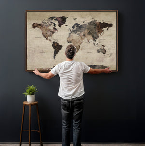 World Map Canvas Print – Detailed Map of the World Adventure