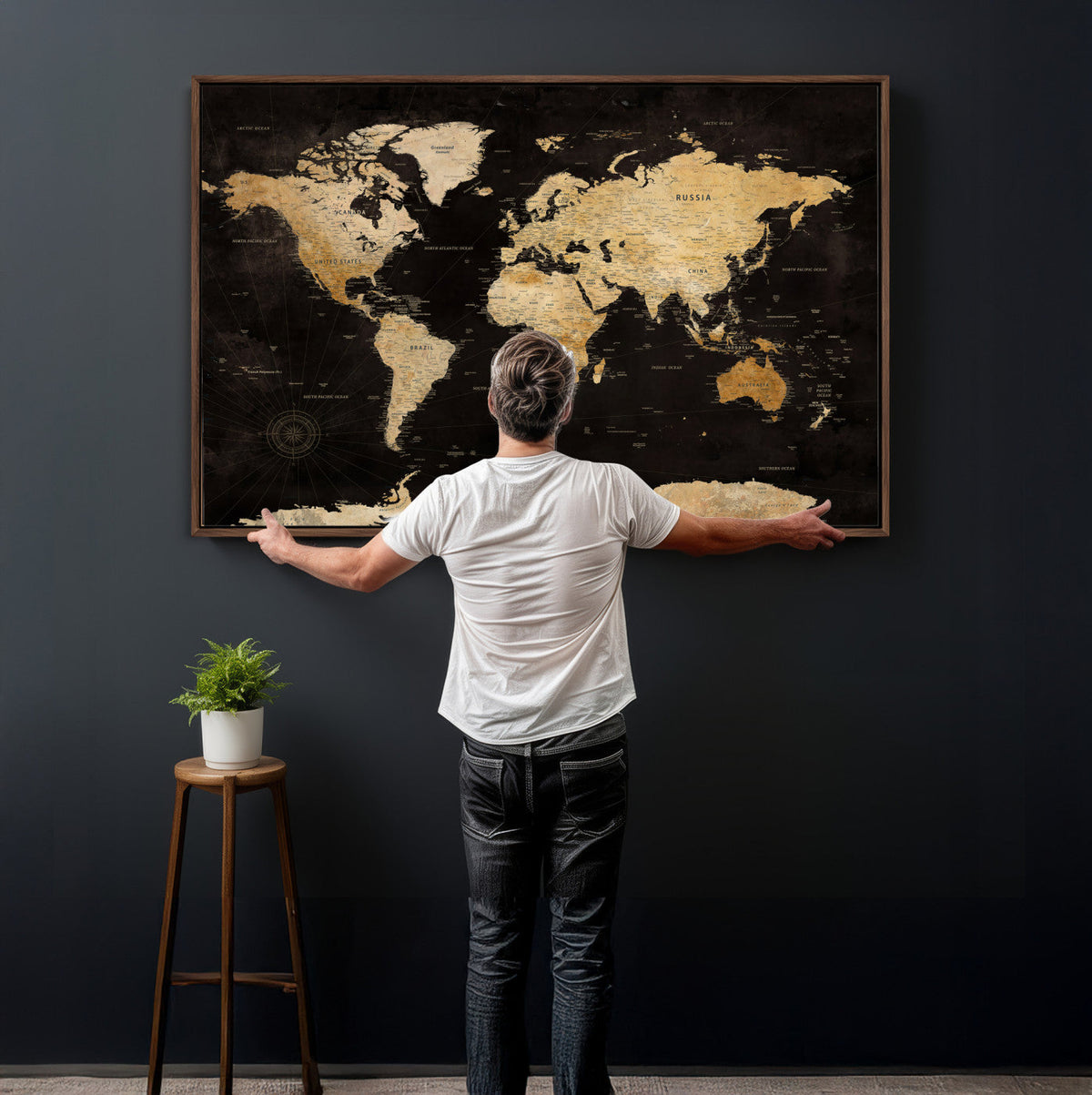 Extra Large World Map Canvas Print – Detailed Map Classic