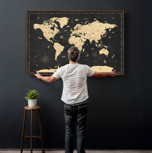 World Map Canvas Print – Detailed Map of the World Wall Art