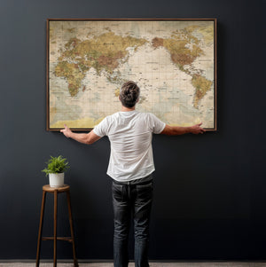 World Map Canvas Print – Detailed Map of the World Wall Art