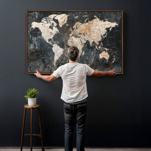 World Map Canvas Print – Detailed Map of the World Wall Art