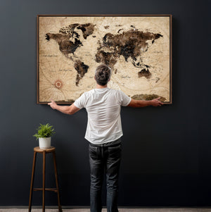 World Map Wall Art Canvas Print