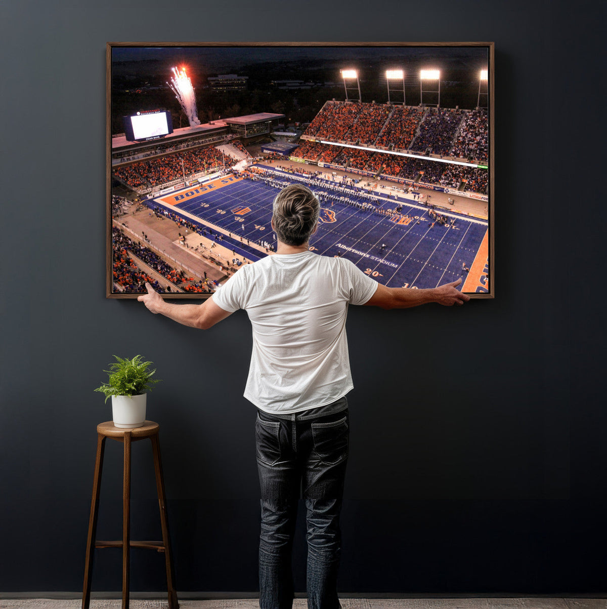Boise State Stadium Large Wall Art Canvas Print for Living