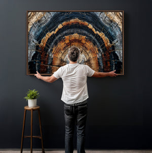 Abstract Wood Grain Canvas Print, Tree Ring Pattern Wall