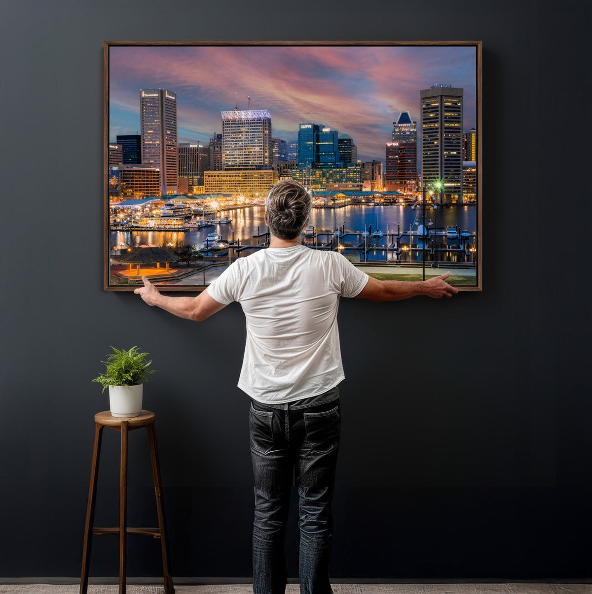 Baltimore Skyline Wall Art Canvas Print, Baltimore Downtown